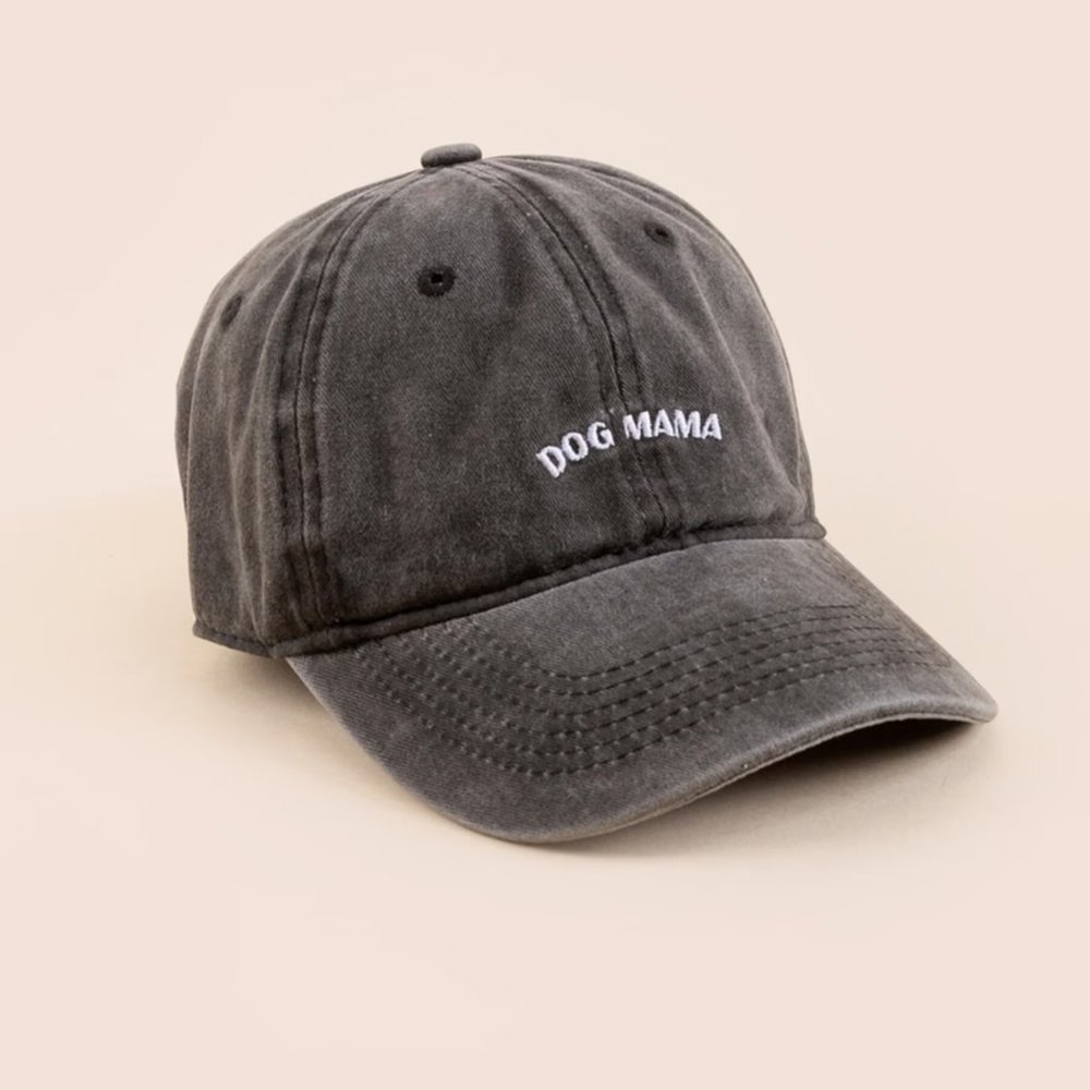 🍉NWT Women's Dog Mama Baseball cap  in washed out black/grey